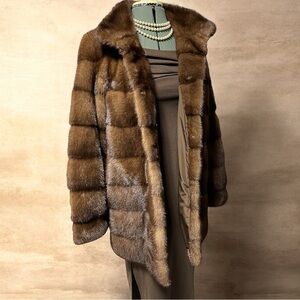 Luxurious Brown Mink Fur Coat